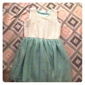 Mint and white &silver dress.